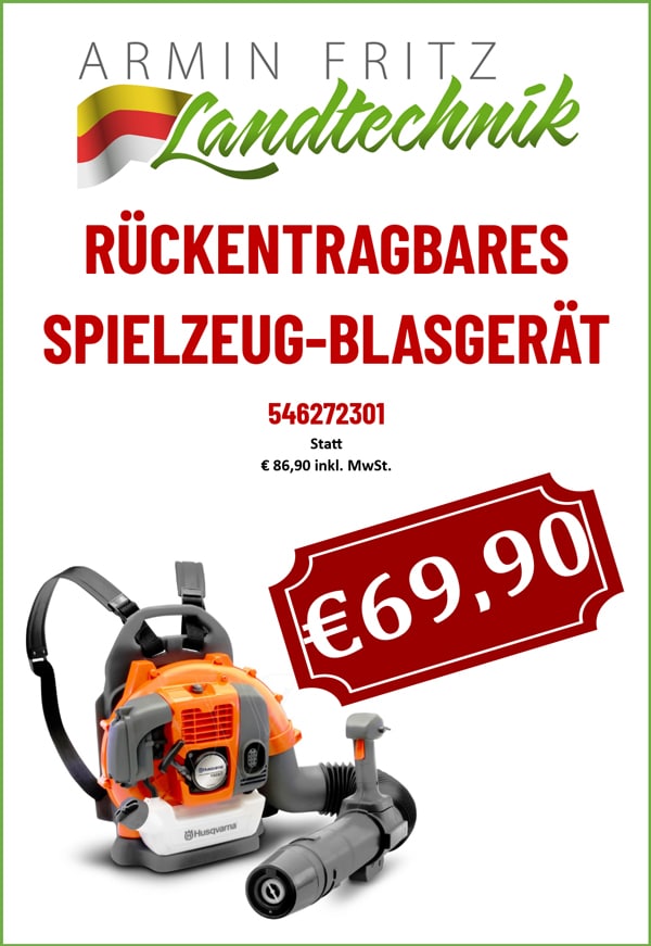 Armin Fritz Landtechnik: Rückentragbares Spielzeug-Blasgerät für 69,90 € statt 86,90 €